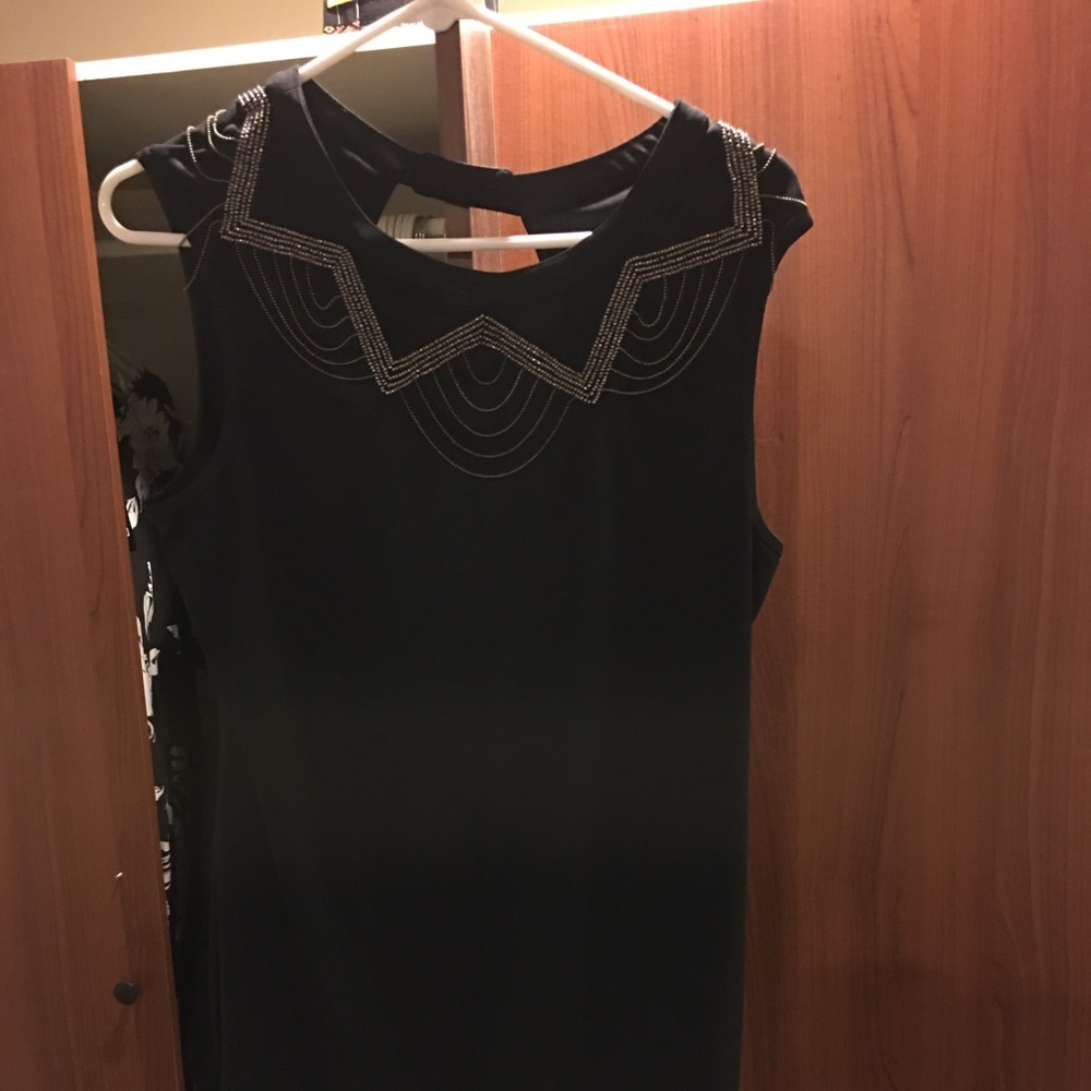 Boohoo Black Mini Dress with neckline detail